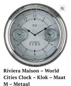 Riviera Maison  RM klok wandklok ( NIEUWPRIJS € 150, Huis en Inrichting, Woonaccessoires | Overige, Time twice, Ophalen of Verzenden