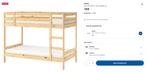 MYDAL Bunk bed frame, pine, 90x200 cm, Ophalen, Zo goed als nieuw, 180 cm of meer, 85 tot 100 cm