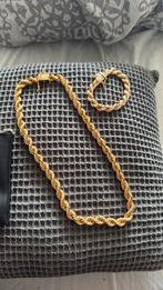 Rope chain en armband 10 MM KEJSAR, Ophalen of Verzenden, Zo goed als nieuw, Goud