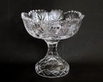 Retro geslepen lood kristallen fruitvaas op voet., Antiek en Kunst, Ophalen of Verzenden