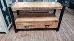TV meubel Britt van mangohout 100x45x61, Ophalen, 50 tot 100 cm, Zo goed als nieuw, Metaal