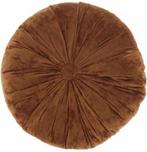 Unique Living Kussen - sierkussenTatum rond 40cm leer bruin, Ophalen of Verzenden, Nieuw, Bruin, Rond