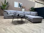 Ribstof Hoekbank -Licht Grijs - 300 x 220, Ophalen, 250 tot 300 cm, Ribstof hoekbank licht grijs stuttgart loungebank plofbank
