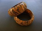 Trendy armband (twee stuks), Ophalen of Verzenden, Nieuw, Bruin, Hout