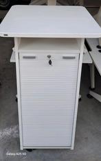 Hoge statafel, met roldeur en slot, wit met lade, Ophalen, Gebruikt, 50 tot 100 cm, Minder dan 100 cm