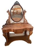 Prachtige Antieke Kaptafel – Rijk Gedecoreerd Snijwerk, Ophalen, Gebruikt, 50 tot 100 cm, Minder dan 100 cm