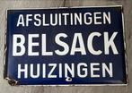 Emaille bord Belsack Afsluitingen Huizingen, Verzamelen, Merken en Reclamevoorwerpen, Ophalen of Verzenden
