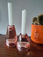 Leonardo Kandelaars Set Oranje/Roze Glas, Huis en Inrichting, Woonaccessoires | Kandelaars en Kaarsen, Overige materialen, Overige kleuren