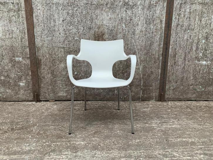 Design kuipstoel Lyon - wit/chroom - 100+ stuks - NIEUW!!!, Huis en Inrichting, Stoelen, Nieuw, Kunststof, Metaal, Wit, Ophalen of Verzenden