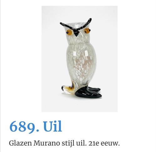 Glazen Murano stijl uil, Antiek en Kunst, Antiek | Glas en Kristal, Ophalen of Verzenden