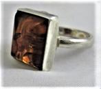 Prachtige barnsteen in strakke moderne 925 zilver ring (7908, Ophalen, Dame of Heer, Zilver, Zilver