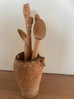 Houten Pot met Lepels, Huis en Inrichting, Ophalen, Gebruikt
