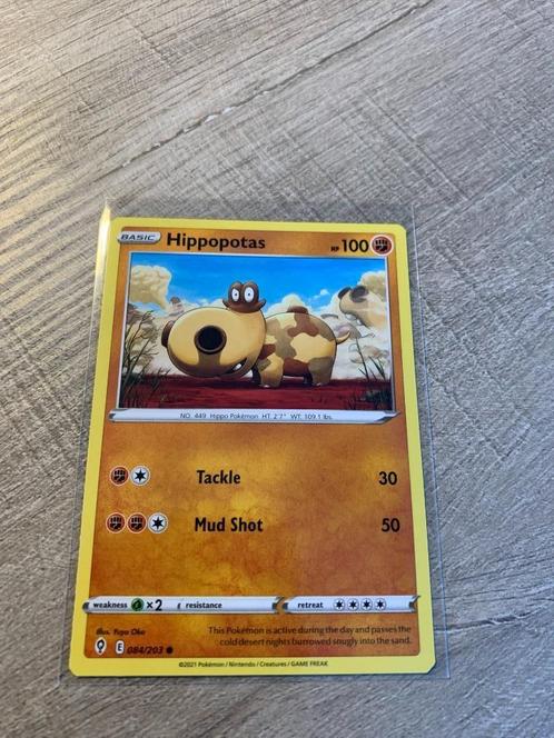 Hippopotas 084/203 Evolving Skies - Pokémon Kaart, Hobby en Vrije tijd, Verzamelkaartspellen | Pokémon, Nieuw, Losse kaart, Ophalen of Verzenden