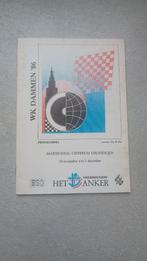 Programmaboekje WK Dammen 1986 te Groningen, Ophalen of Verzenden, Gebruikt, Overige sporten, Boek of Tijdschrift