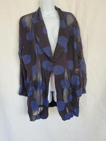 Aparte blouse zwart-blauw glitter doorschijnend mt XL beschikbaar voor biedingen