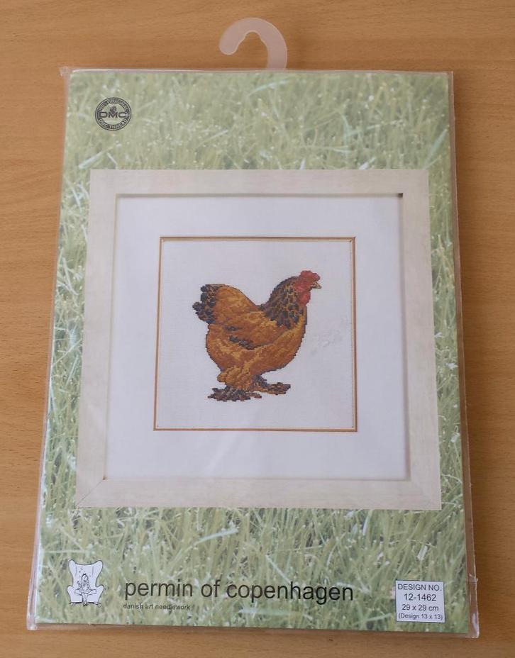Bruine Kip Pakket - Permin of Copenhagen, Hobby en Vrije tijd, Borduren en Borduurmachines, Nieuw, Borduurpakket, Handborduren