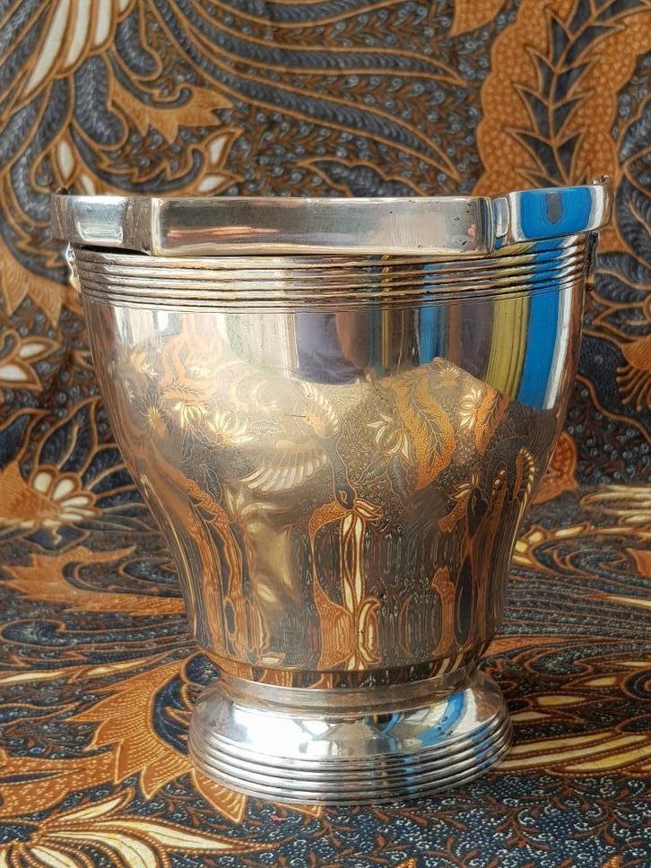 Mooie antieke silverplate koeler of ijsemmer uit Engeland., Antiek en Kunst, Antiek | Woonaccessoires, Ophalen of Verzenden