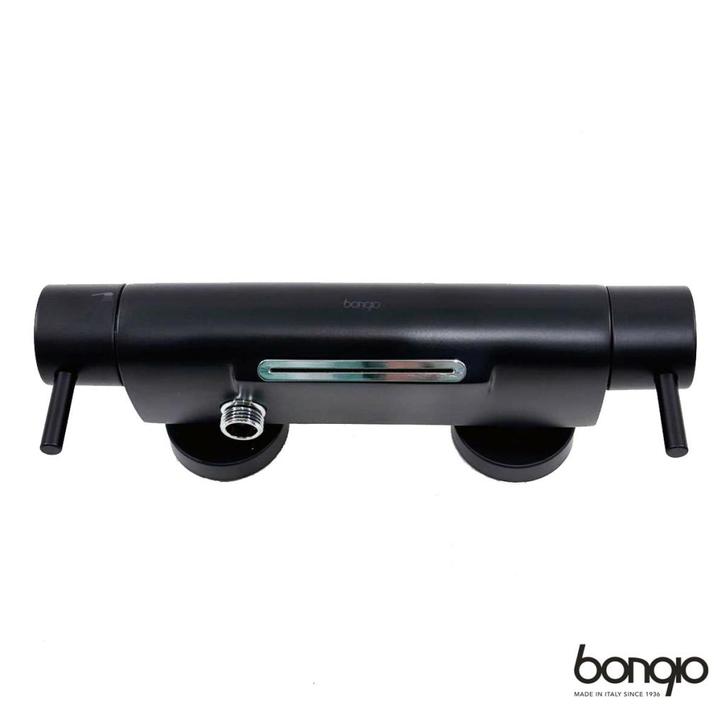 Bongio Squadra badthermostaatkraan met waterval, mat zwart, Doe-het-zelf en Verbouw, Sanitair, Nieuw, Kraan, Ophalen of Verzenden