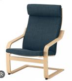 Ikea poang fauteuil met voetenbank, Huis en Inrichting, Fauteuils, Ophalen, 75 tot 100 cm, Zo goed als nieuw, Stof