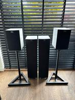 Kef Q55 & Kef Q15 speakers incl. Stands Mat wit, Audio, Tv en Foto, Luidsprekers, Gebruikt, 120 watt of meer, Front, Rear of Stereo speakers