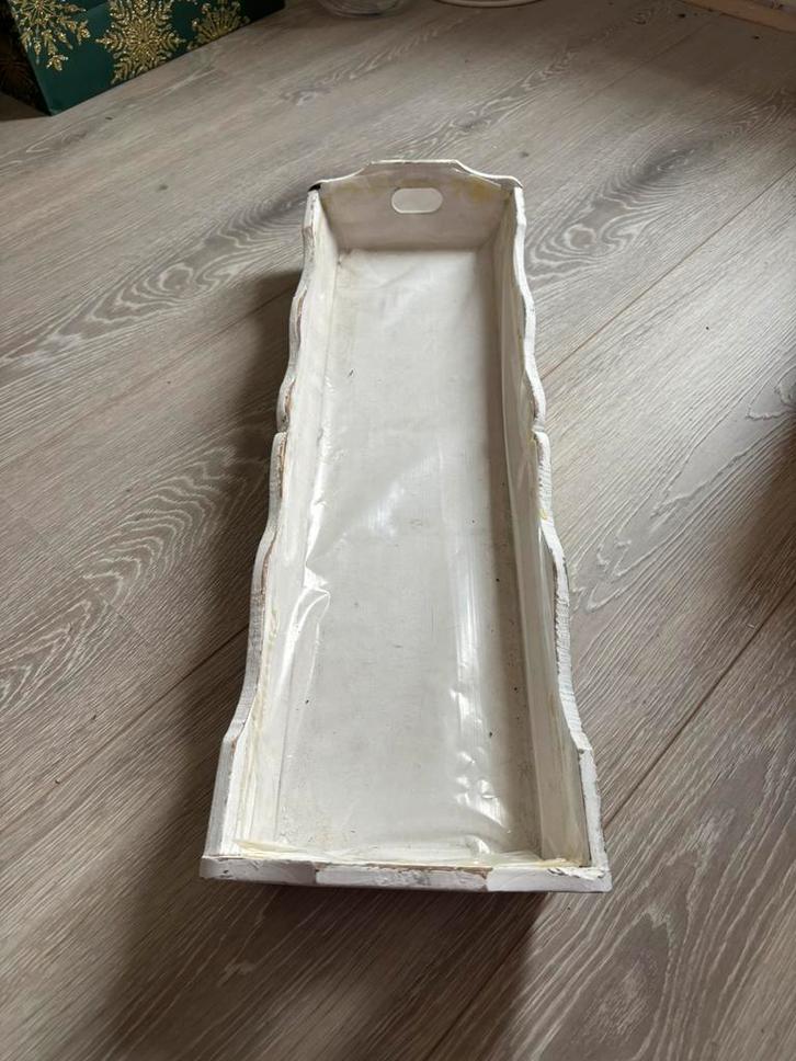 Langwerpige houten dienblad, Huis en Inrichting, Woonaccessoires | Dienbladen, Zo goed als nieuw, Hout, Rechthoekig, Ophalen of Verzenden