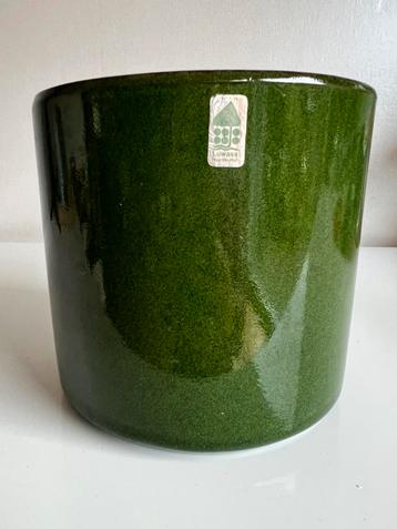 Vintage West Germany Bloempot Cilinder Mosgroen 70’s beschikbaar voor biedingen