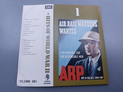 HITS OF WORLD WAR II - 1 (CASSETTEBANDJE), Cd's en Dvd's, Cassettebandjes, Zo goed als nieuw, Origineel, Verzamelalbums, 1 bandje