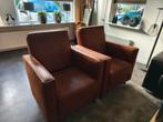 2 nette fauteuils in de kleur bruin/cognac, Ophalen, Overige materialen, Gebruikt, 75 tot 100 cm