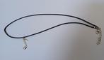Koordketting wax zwart met hanger muzieknoot, Verzenden, Nieuw, Zwart, Verstelbaar