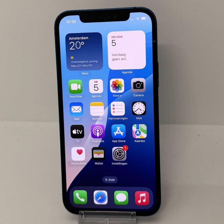 iPhone 12 64GB Blauw | Accu 100% (Niet origineel), Telecommunicatie, Mobiele telefoons | Apple iPhone, Zo goed als nieuw, 64 GB