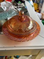 oud carnival glas schaal met deksel, Antiek en Kunst, Ophalen of Verzenden