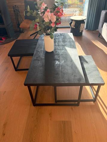 3 set salon tafels zwart
