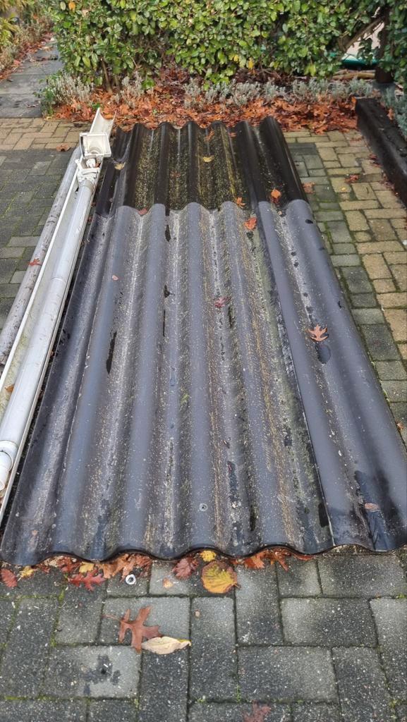 Golfplaten 110x305 cm, Doe-het-zelf en Verbouw, Dakpannen en Dakbedekking, Gebruikt, Golfplaat, 15 m² of meer, Ophalen