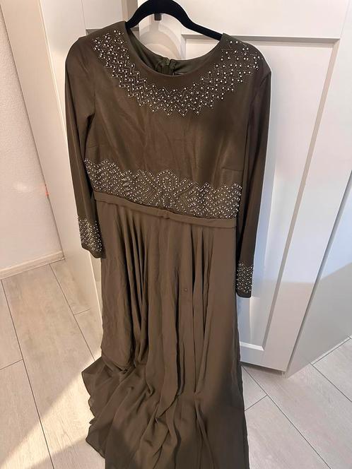 Feest jurk, Kleding | Dames, Gelegenheidskleding, Zo goed als nieuw, Galajurk, Maat 46/48 (XL) of groter, Groen, Ophalen of Verzenden