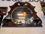 Antieke Victoriaanse spiegel, mahonie, geslepen glas, Antiek en Kunst, Overige vormen, Minder dan 100 cm, Ophalen
