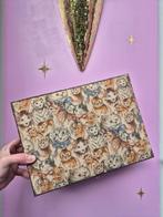 vintage gestoffeerde doos met katten, poezen en kittens, Ophalen of Verzenden