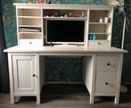 Ikea Hemnes bureau wit met opbouw., Ophalen, Gebruikt, Bureau