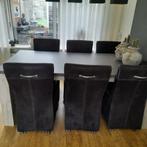 6 eetkamerstoelen stoelen met wieltjes, gebruiksporen, Ophalen, Gebruikt, 4 tot 6 stoelen