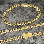 14k gouden ketting met armband cuban schakel, Sieraden, Tassen en Uiterlijk, Kettingen, Ophalen of Verzenden, Zo goed als nieuw