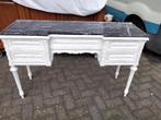 Sidetable wit met zwart marmer blad., Huis en Inrichting, Ophalen of Verzenden, 25 tot 50 cm, Rechthoekig, 100 tot 150 cm