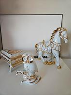 Capodimonte porselein paard, uil en piano, Antiek en Kunst, Ophalen of Verzenden