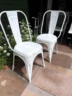 Vintage retro metalen stoelen - wit 2 stuks, Gebruikt, Twee, Wit, Metaal