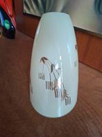 Vintage glazen lampenkap midcentury, Huis en Inrichting, Lampen | Lampenkappen, Crème, Gebruikt, Ovaal, Vintage midcentury