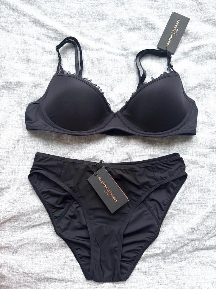 Marlies Dekkers black minimalist set bh & slipje 80B, Kleding | Dames, Ondergoed en Lingerie, Setje, Zwart, Verzenden