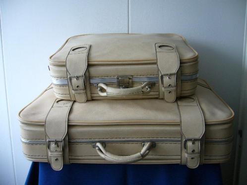 Vintage / Retro jaren 60 koffer 2 stuks, Sieraden, Tassen en Uiterlijk, Koffers, Gebruikt, Hard kunststof, Ophalen of Verzenden