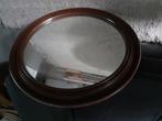 Massief houten ronde spiegel, Ophalen, Rond, 50 tot 100 cm, Minder dan 100 cm