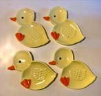 4 Leuke gele eendjes schaaltjes porselein/aardewerk, Ophalen of Verzenden, Zo goed als nieuw