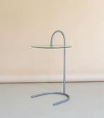 Vintage bijzettafel glas, Minder dan 55 cm, Gebruikt, Rond, Glas