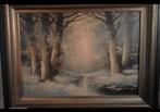 Mooi schilderij van W.Kloos, Zonneschijn in het bos., Antiek en Kunst, Ophalen of Verzenden