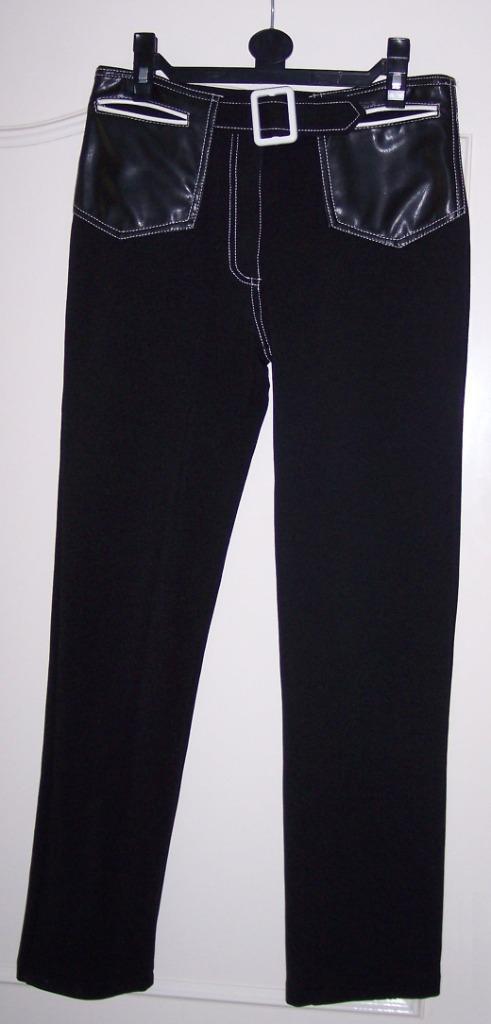 Legging Broek XS S 34 36 Zwart met Zwart PVC ( Jool ), Kleding | Dames, Leggings, Maillots en Panty's, Zo goed als nieuw, Legging